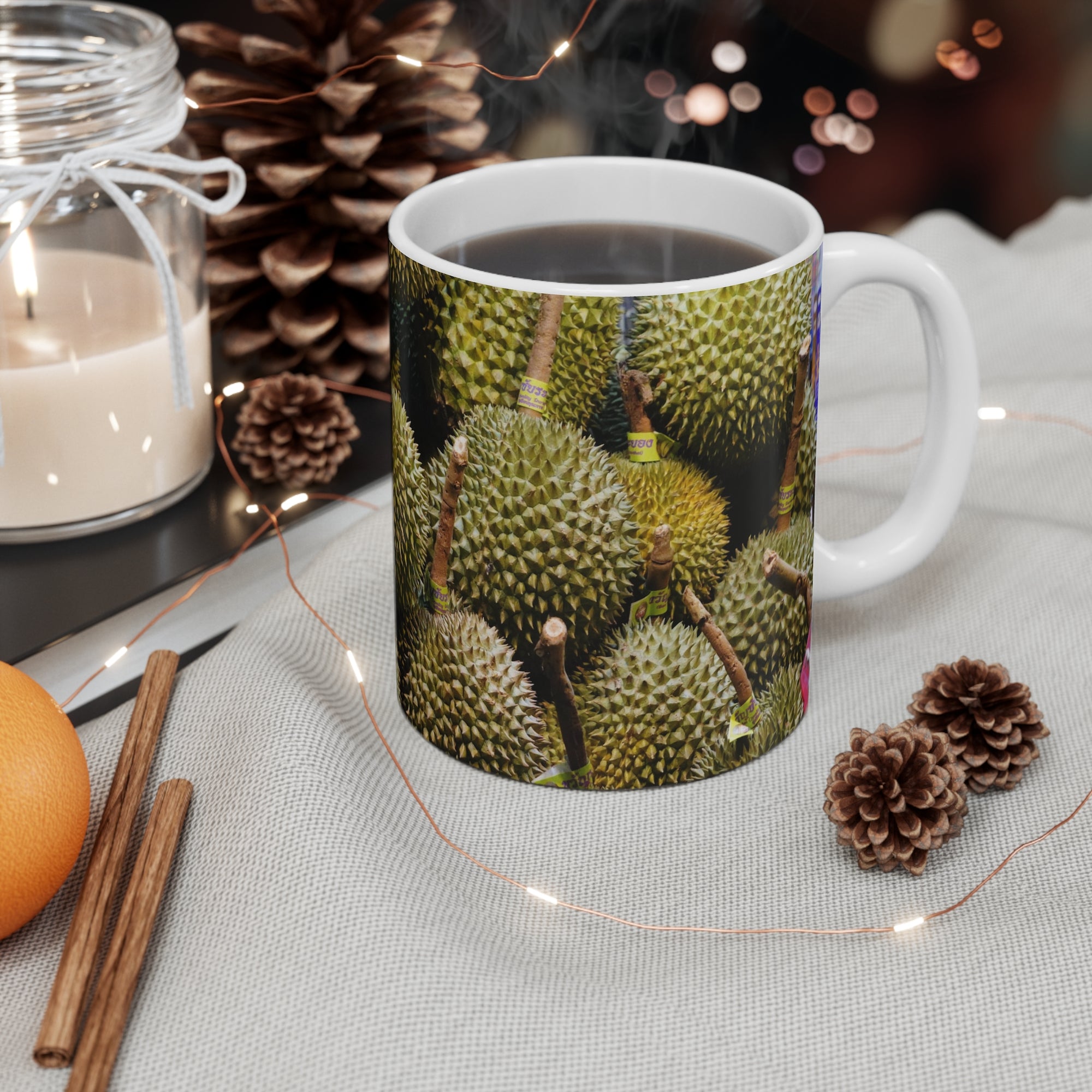 Durians Mug — by Alex Frishberg