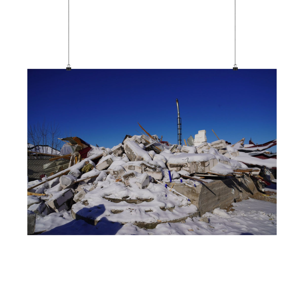 Snow on Rubble — photograph by Alex Frishberg