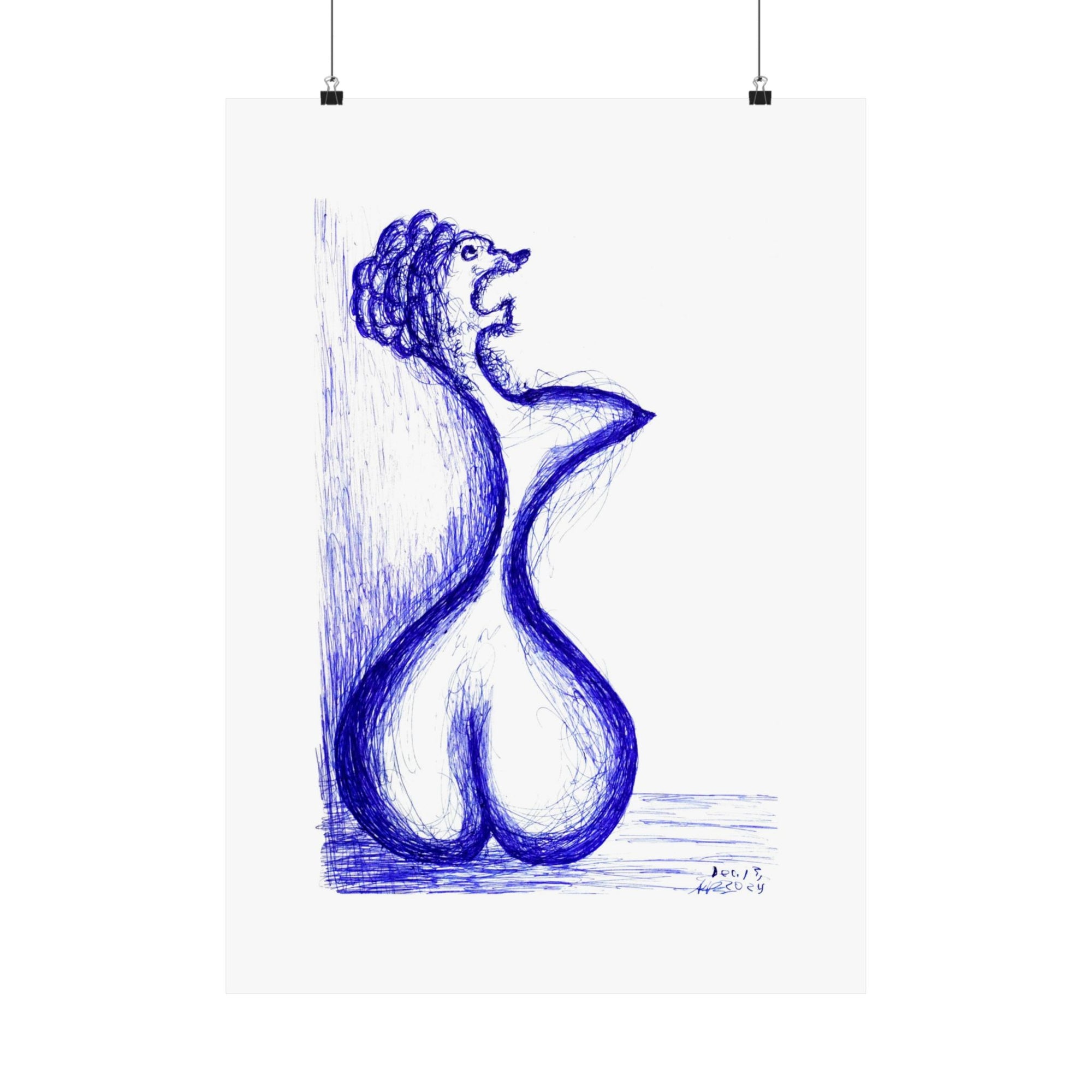 Voluptuous Poodle — drawing by Alex Frishberg
