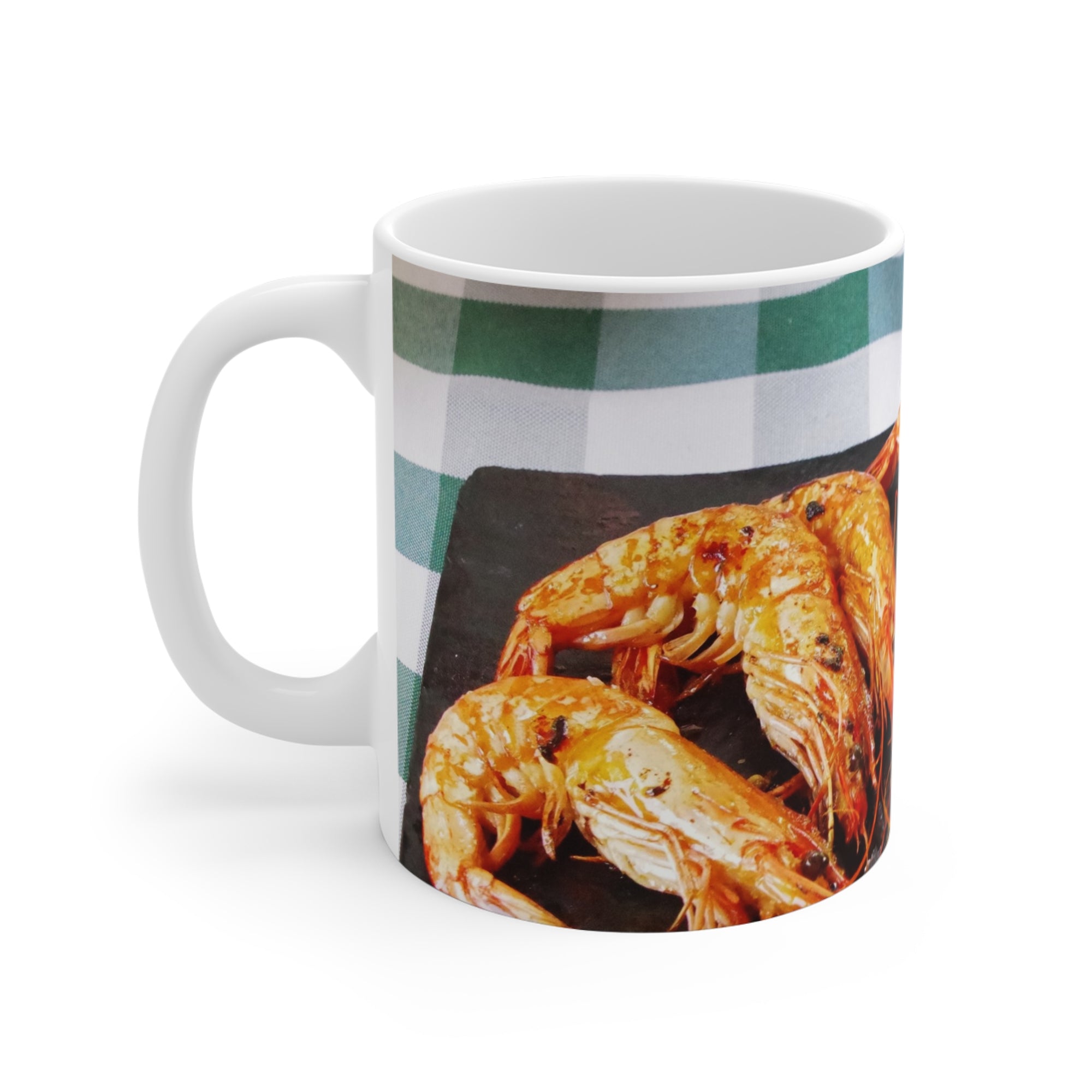 Prawns on Slate Mug — by Alex Frishberg