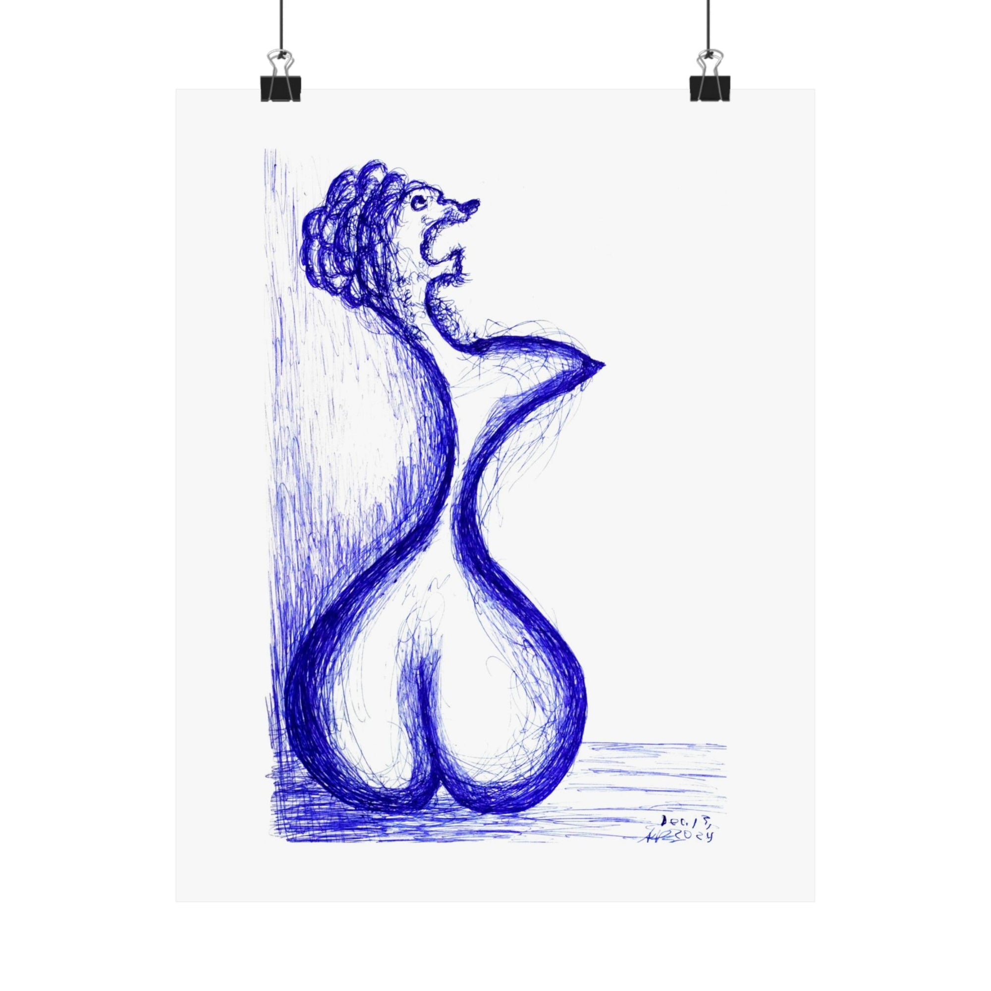 Voluptuous Poodle — drawing by Alex Frishberg