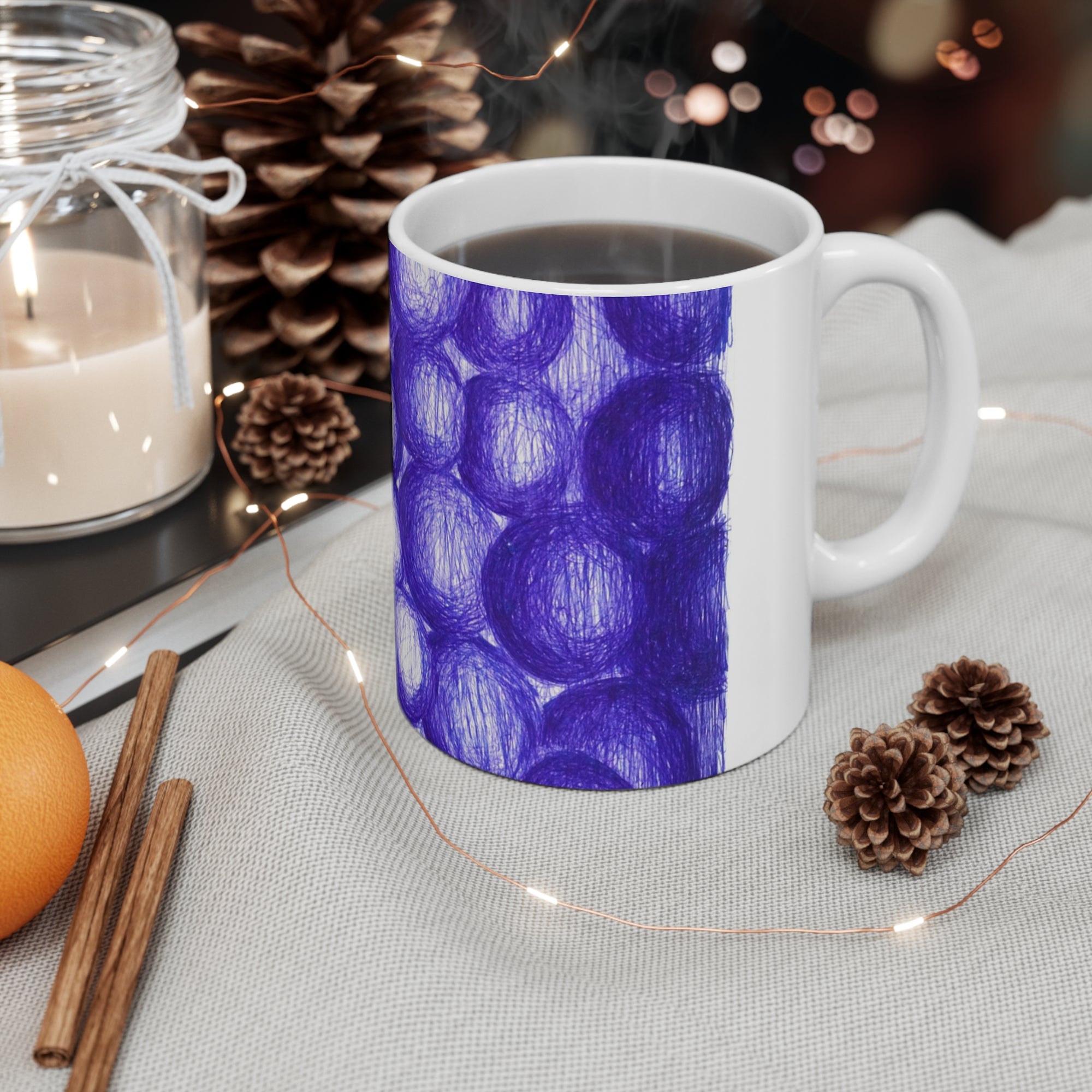 Blue Grapes Mug — by Alex Frishberg