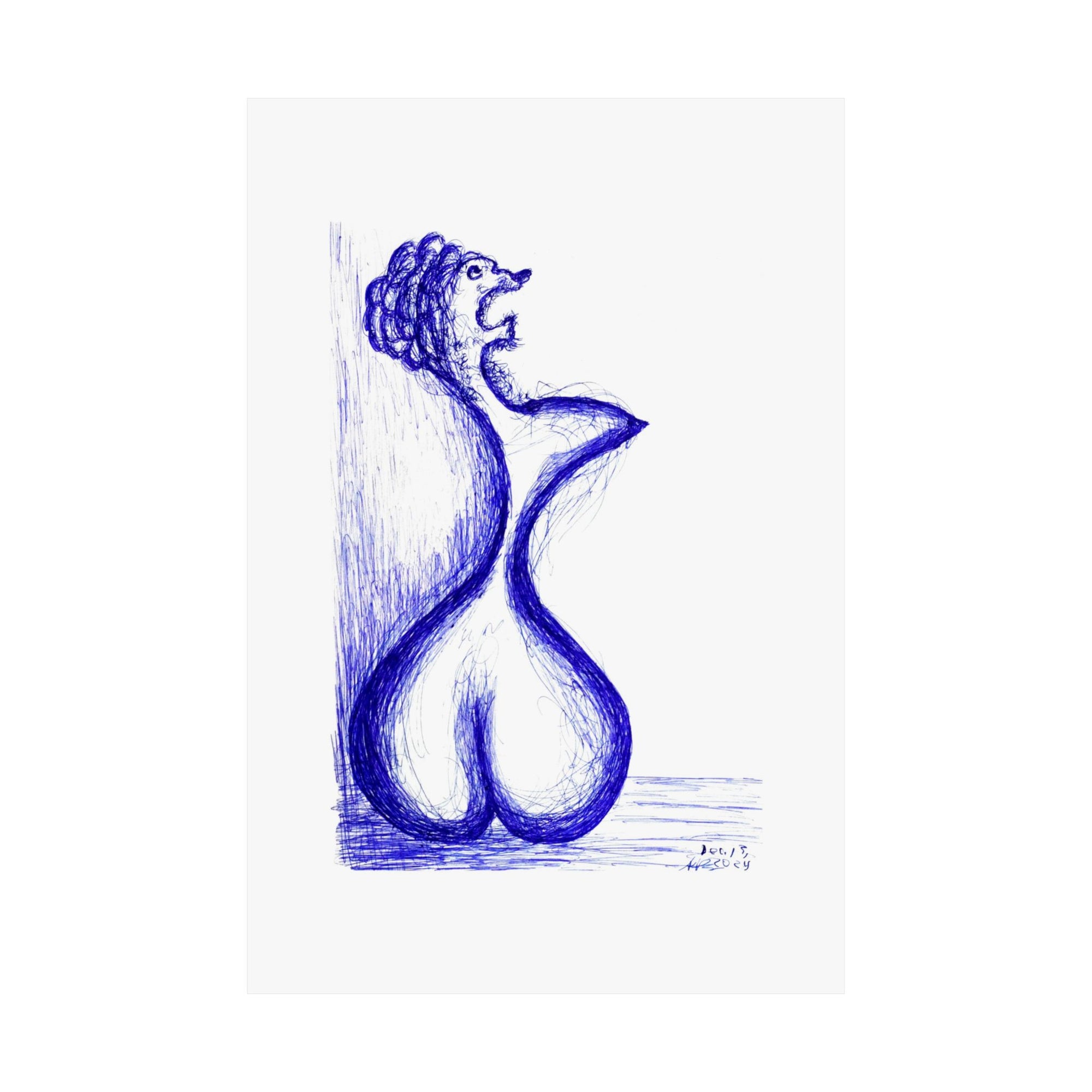Voluptuous Poodle — drawing by Alex Frishberg