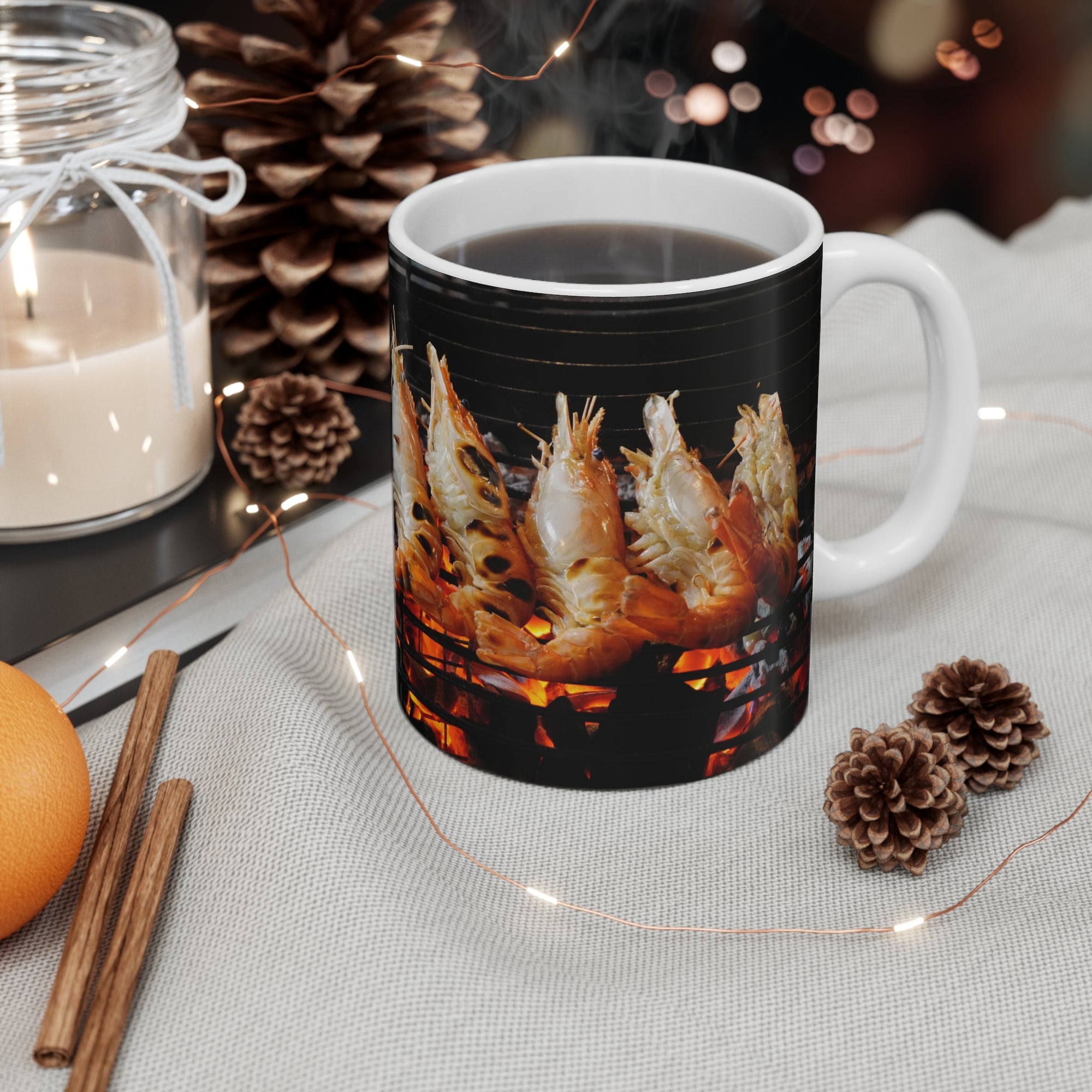 Prawns on Fire Mug — by Alex Frishberg