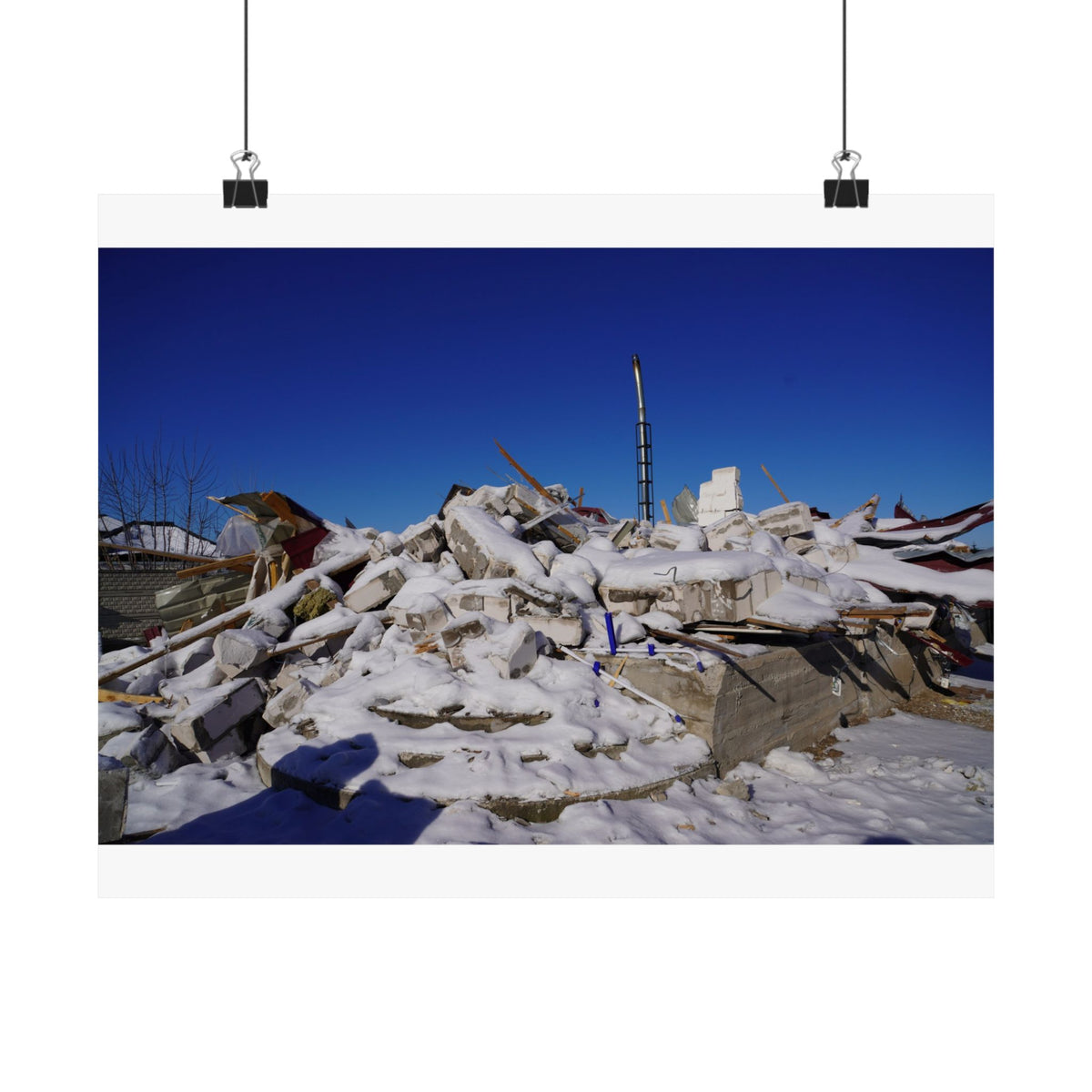 Snow on Rubble — photograph by Alex Frishberg