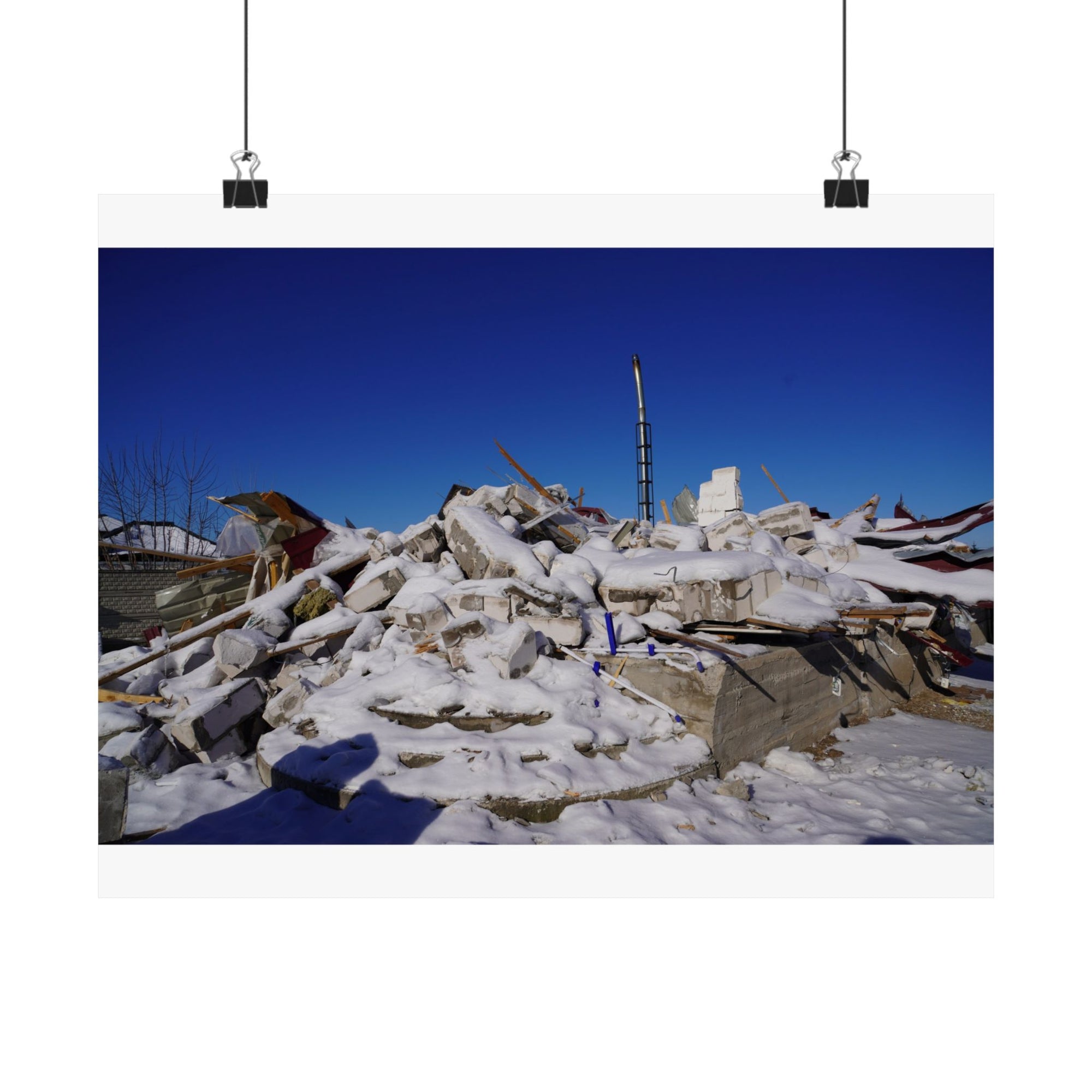 Snow on Rubble — photograph by Alex Frishberg