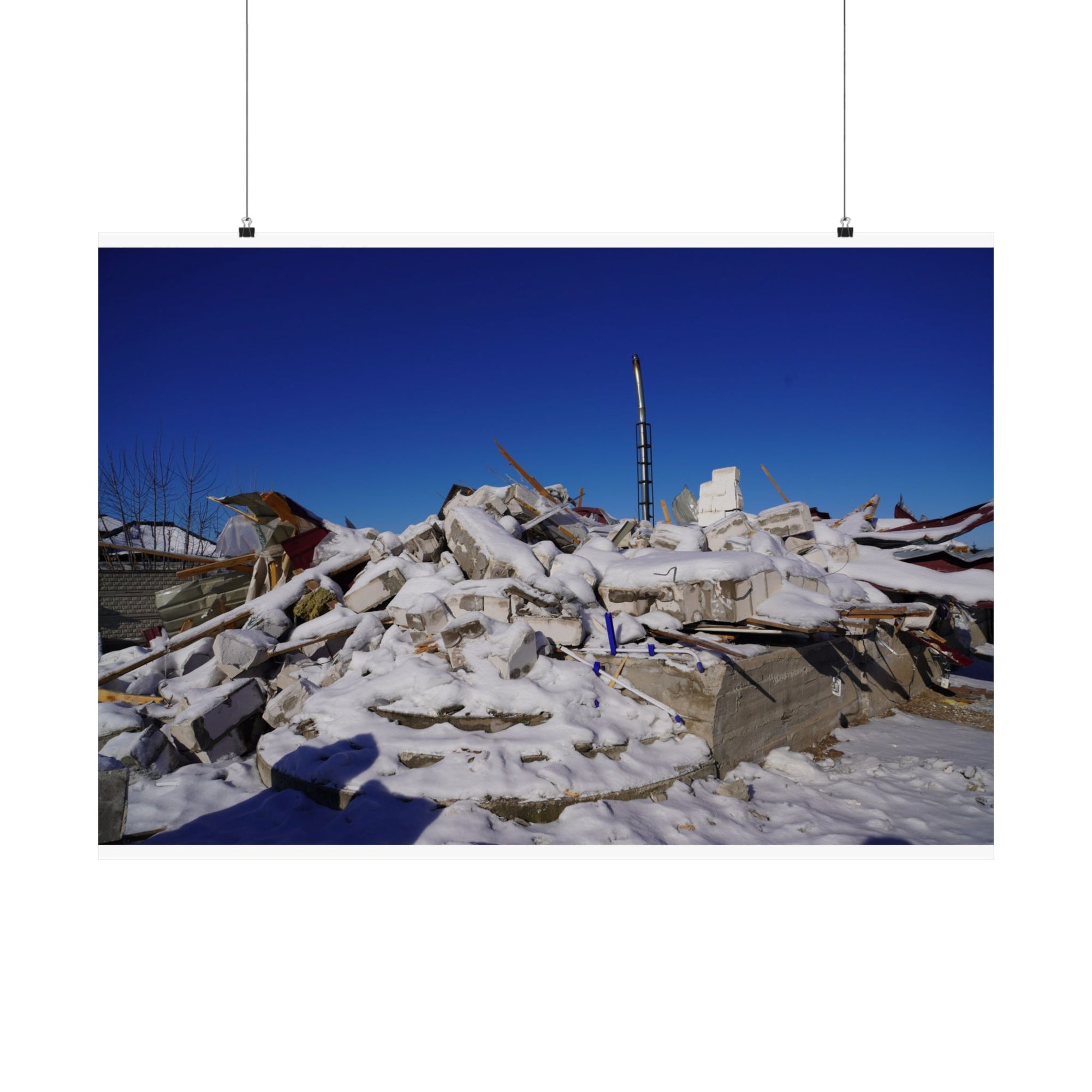 Snow on Rubble — photograph by Alex Frishberg
