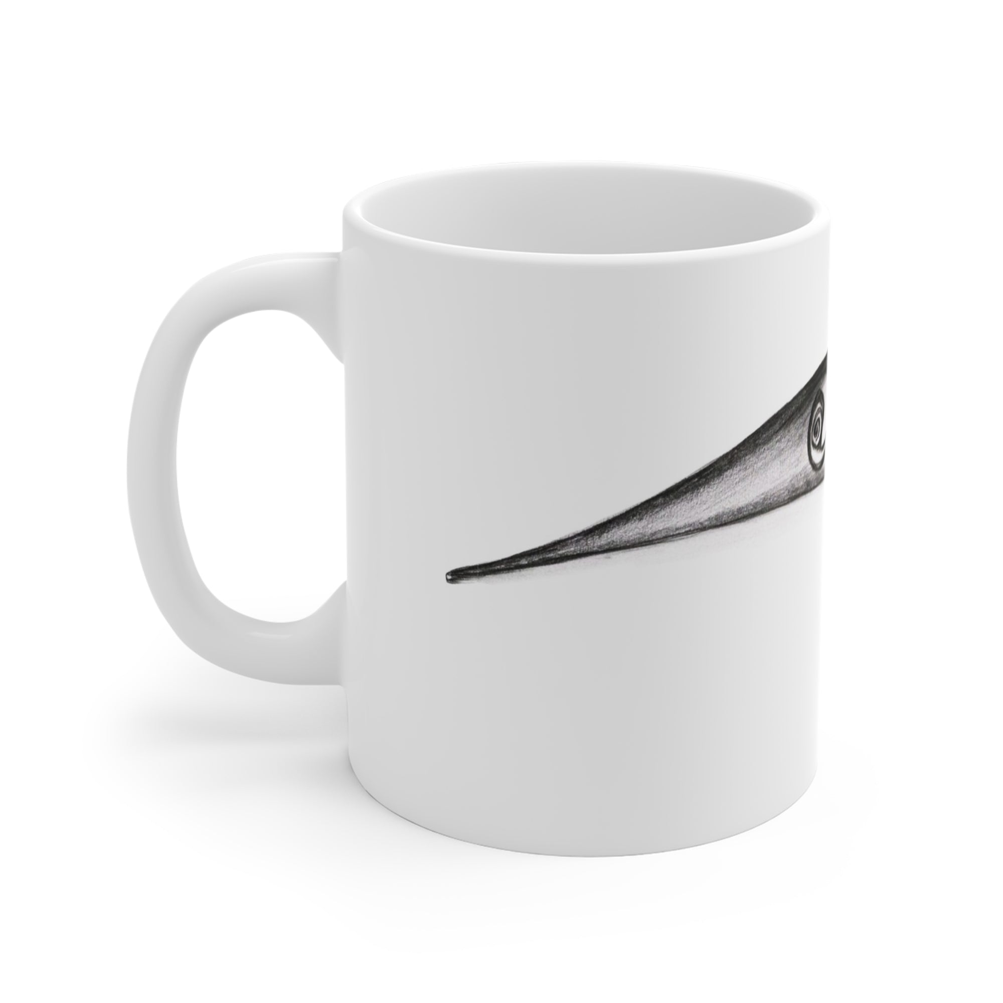 Curious Stork Mug — by Alex Frishberg