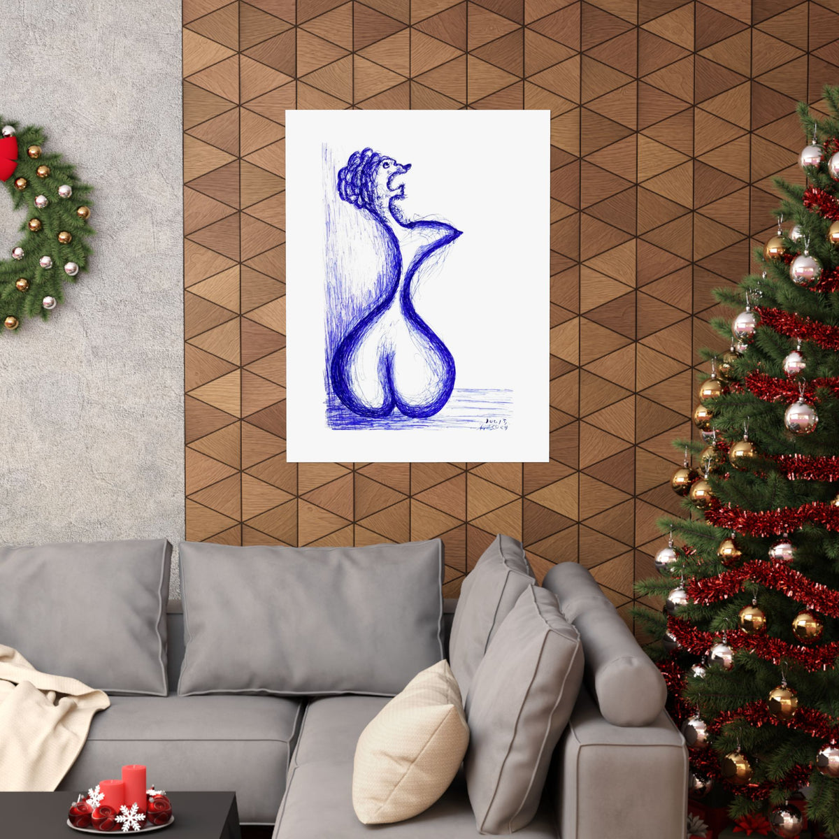 Voluptuous Poodle — drawing by Alex Frishberg