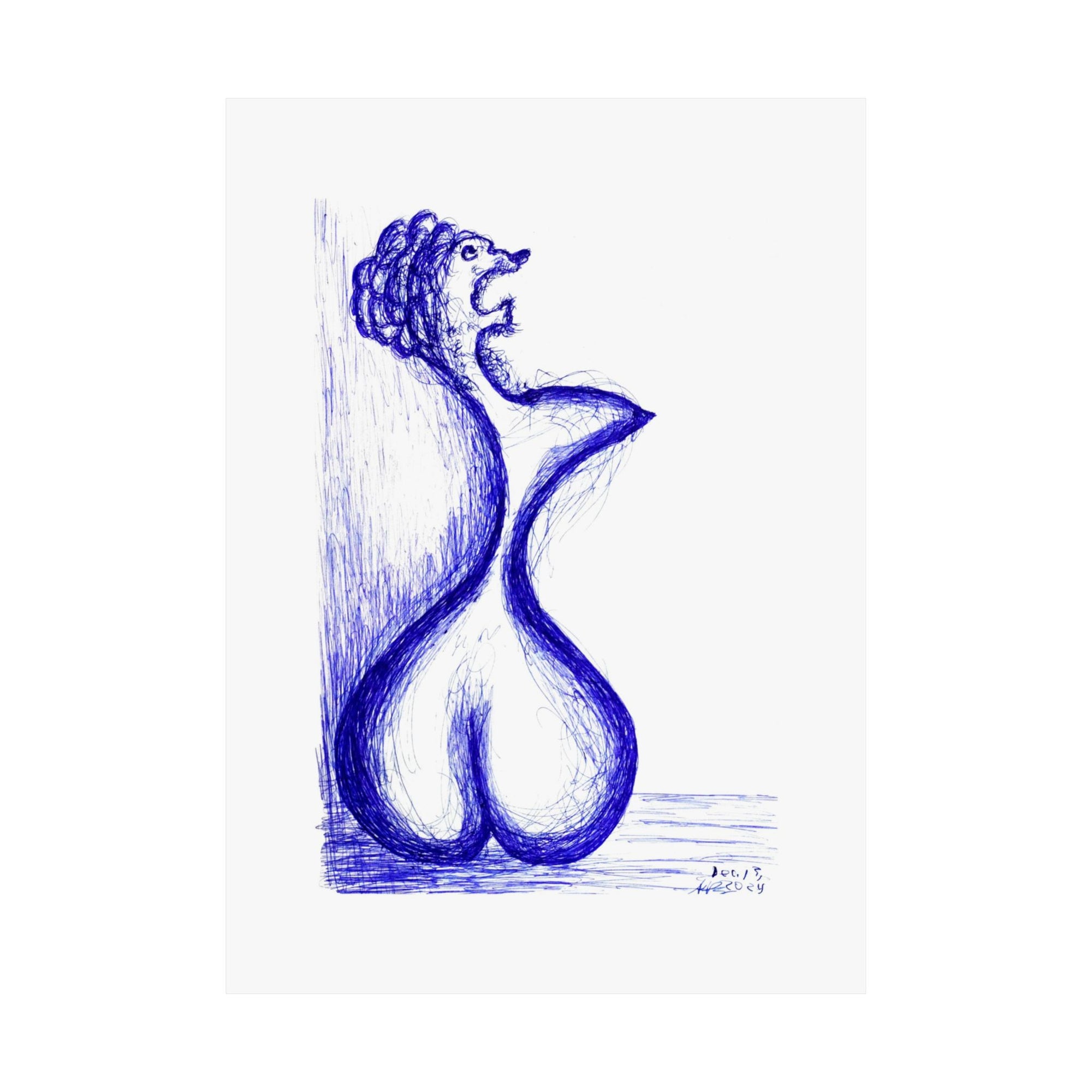 Voluptuous Poodle — drawing by Alex Frishberg