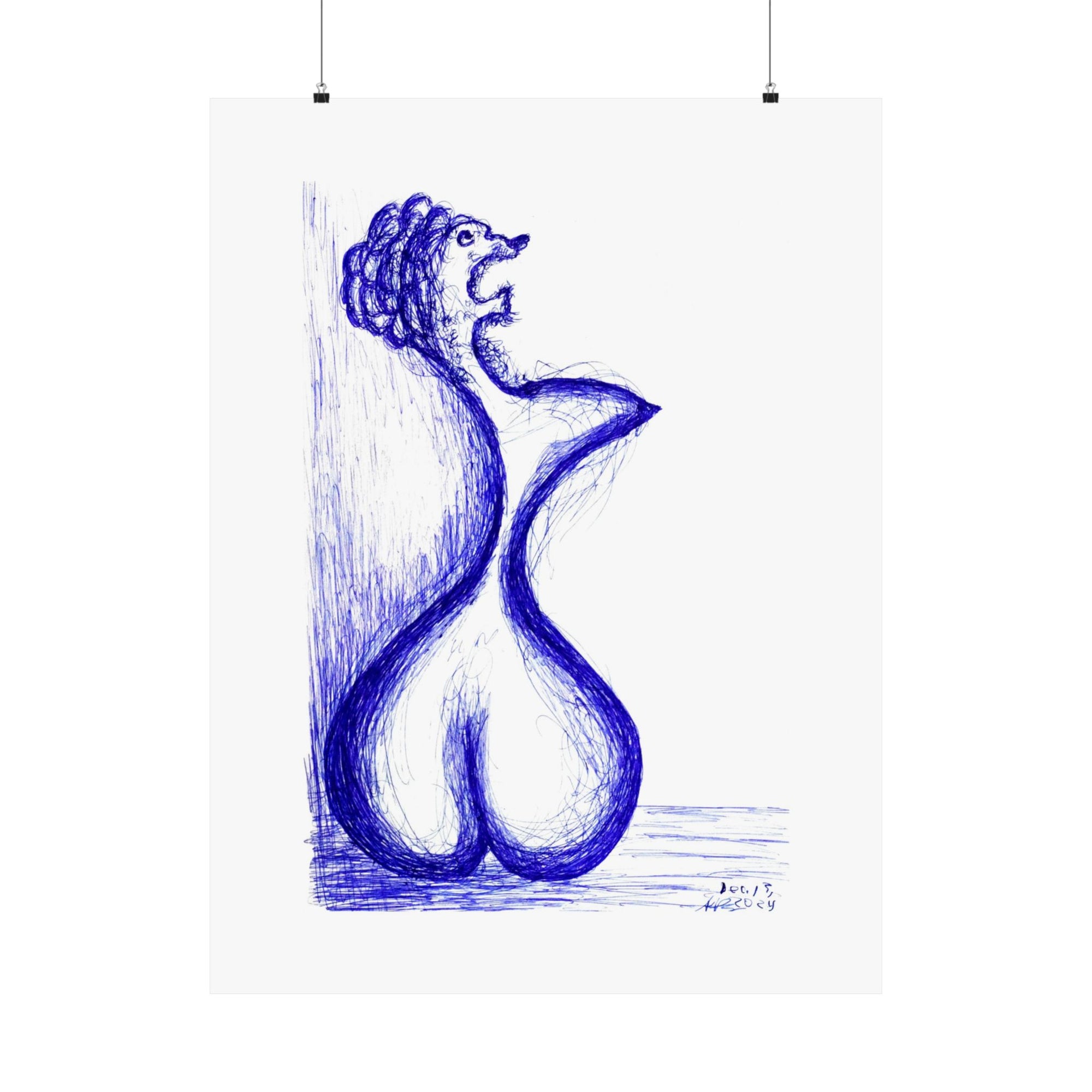 Voluptuous Poodle — drawing by Alex Frishberg