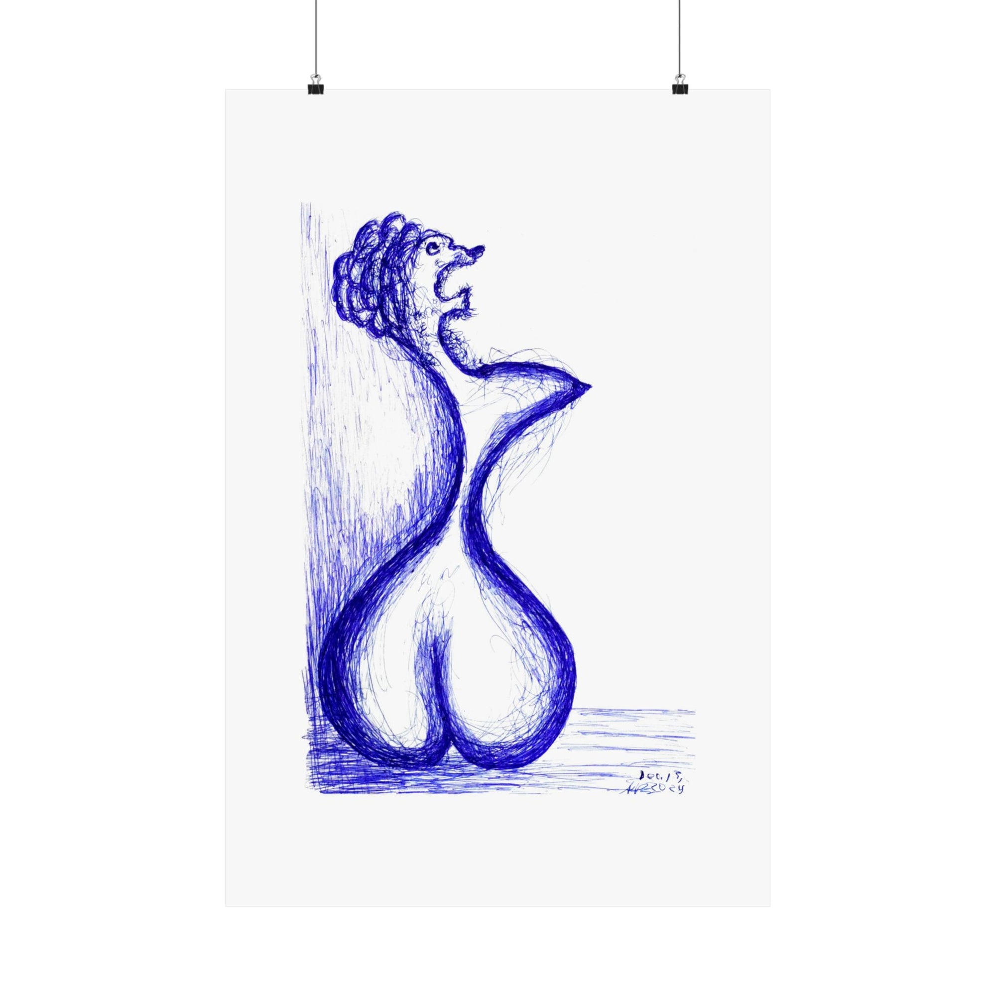Voluptuous Poodle — drawing by Alex Frishberg