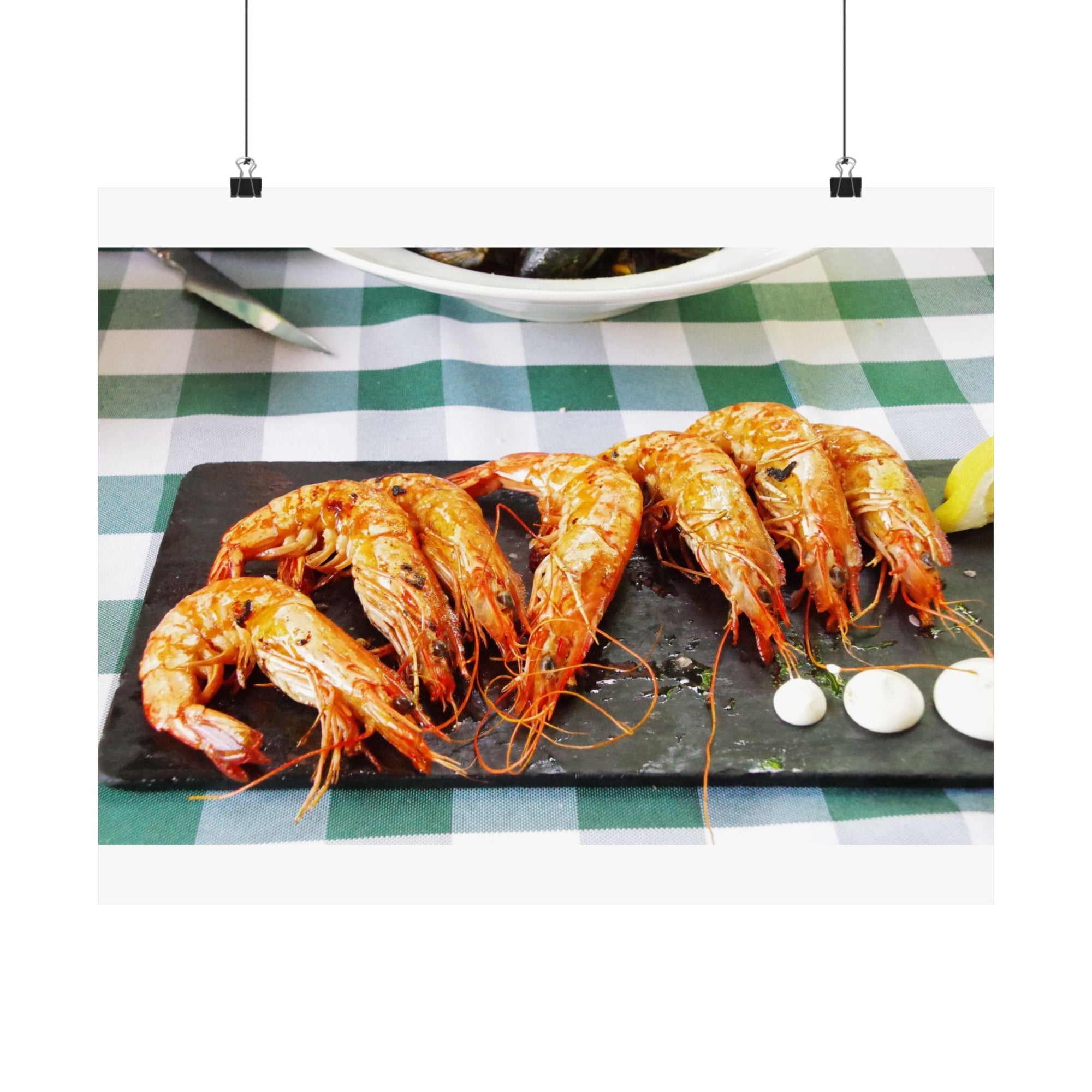 Prawns on Slate — photograph by Alex Frishberg