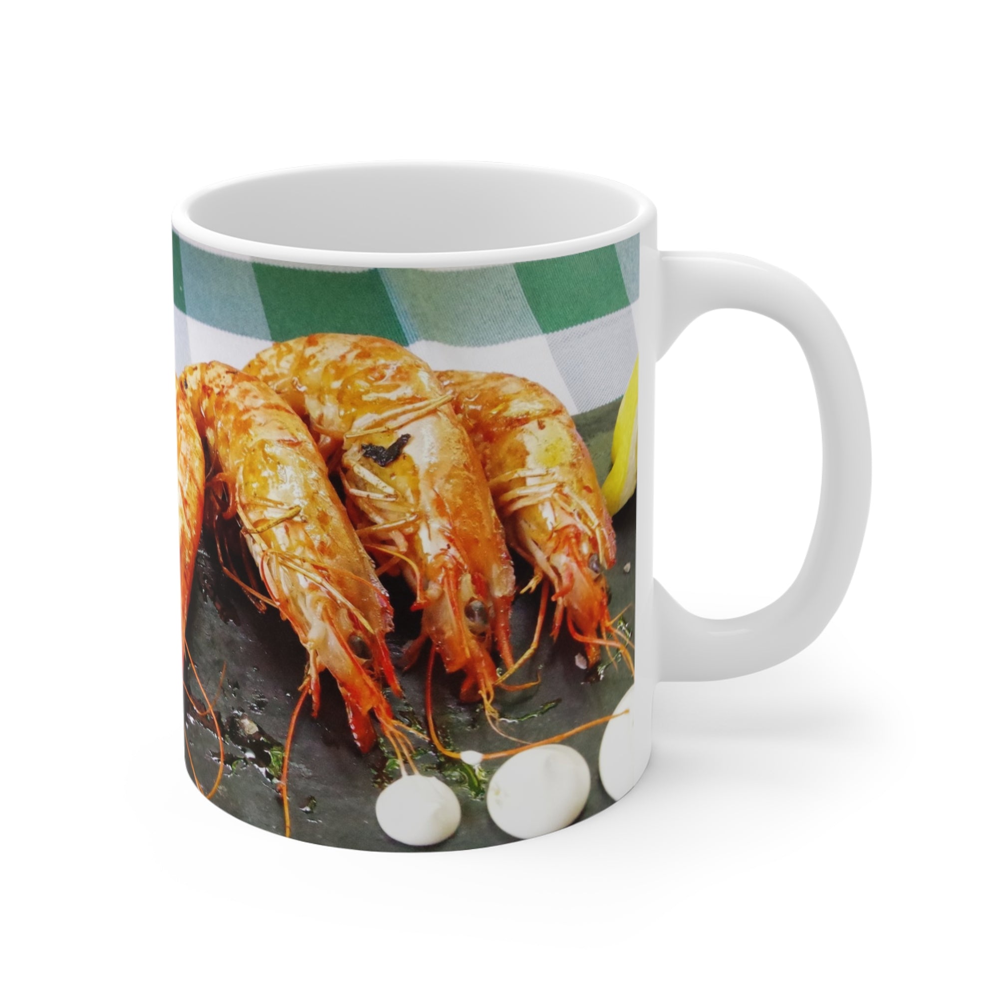 Prawns on Slate Mug — by Alex Frishberg